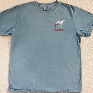 Seadog graphic t-shirt blue men's size LG surfing fishing
